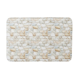 Cream White Grey Faux Stones Badematte