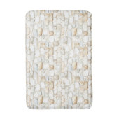 Cream White Grey Faux Stones   Badematte (Vorderseite Vertikal)