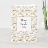 Cream White Grey Faux Stones Birthday Karte (Vorderseite)