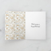 Cream White Grey Faux Stones Birthday Karte (Innenseite)