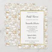 Cream White Grey Faux Stones Bridal Shower Einladung (Vorne/Hinten)