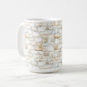Cream White Grey Faux Stones Kaffeetasse (Vorderseite Links)