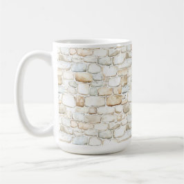 Cream White Grey Faux Stones Kaffeetasse