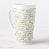 Cream White Grey Faux Stones   Milchtasse (Linke Ecke)