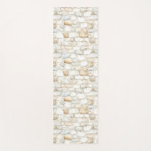 Cream White Grey Faux Stones Roses Yogamatte (Vorderseite)