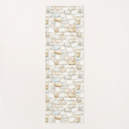 Cream White Grey Faux Stones Roses Yogamatte