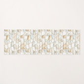 Cream White Grey Faux Stones Roses Yogamatte (Vorderseite (Horizontal))