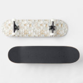 Cream White Grey Faux Stones   Skateboard (Horizontal)