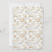 Cream White Grey Faux Stones Wedding   Einladung (Rückseite)