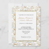 Cream White Grey Faux Stones Wedding   Einladung (Vorderseite)