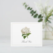 Cream White Hydrangea Bloom Traditional Thank You Postkarte (Stehend Vorderseite)