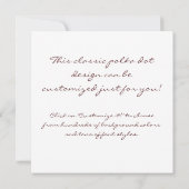 Cream White Ivory Polka Dot Pattern Einladung (Rückseite)