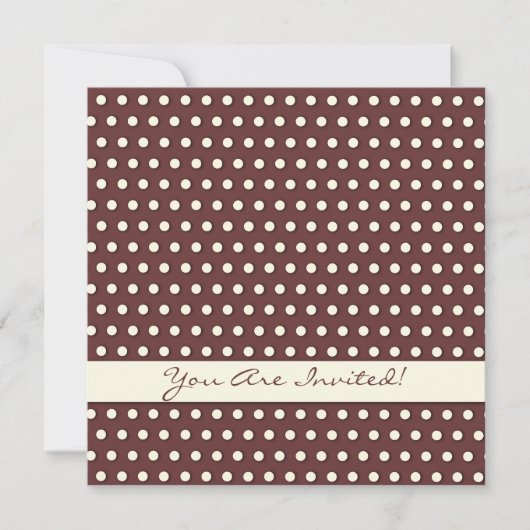 Cream White Ivory Polka Dot Pattern Einladung (Vorderseite)