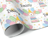 Cream White Labradoodle Hund Geburtstag Geschenkpapier (Rolleneckpunkt)