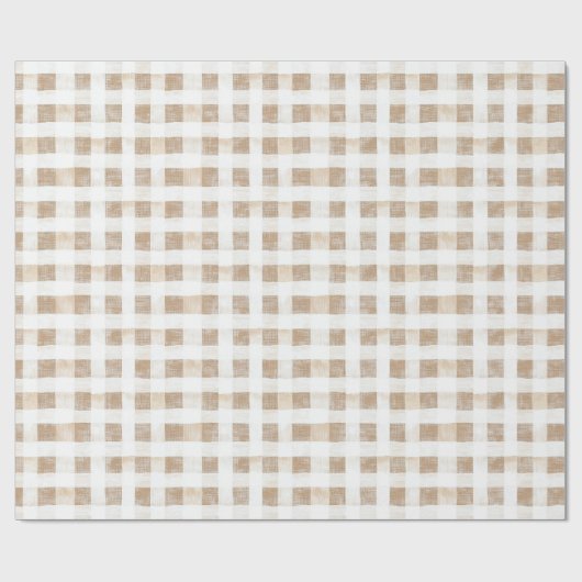 Cream White Plaid Stripes Geschenkpapier (Flach)