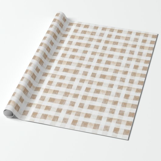 Cream White Plaid Stripes Geschenkpapier (Ungerollt)