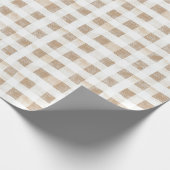 Cream White Plaid Stripes Geschenkpapier (Ecke)