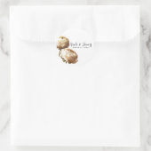 Cream & White Ranunculus Blumenhochzeit Runder Aufkleber (Tasche)