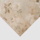 Cream White Romantic Floral Wedding Seidenpapier (Detail)