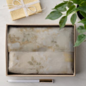 Cream White Romantic Floral Wedding Seidenpapier (Geschenk)