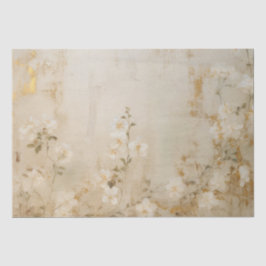 Cream White Romantic Floral Wedding Seidenpapier