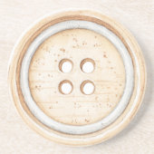Cream White Sewing Button Getränkeuntersetzer (Vorne)
