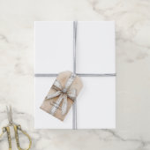 Cream White Silver Glitzy Glam Bow Geschenkanhänger (Mit Garn)