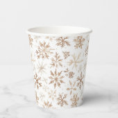 Cream White Snowflakes Christmas Pappbecher (Rückseite)
