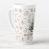 Cream White Snowflakes Christmas Tree Milchtasse (Linke Ecke)