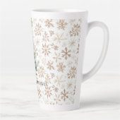 Cream White Snowflakes Christmas Tree Milchtasse (Rechts)