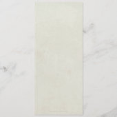 Cream White Spring Florals Flat 4 Course Oster Menükarte (Rückseite)