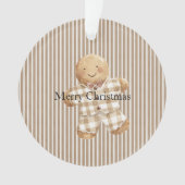 Cream White Stripes Gingerbread Christmas Ornament (Vorderseite)