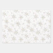 Cream White Winter Snowflakes Trees Christmas Geschenkpapier Set (Vorderseite)