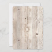 Cream White Wood Bridal Dusche Einladung (Rückseite)