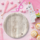 Cream White Wood Wedding Pappteller (Party)