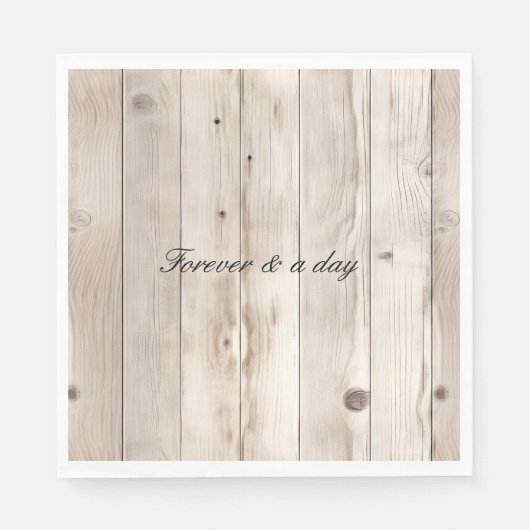 Cream White Wood Wedding Serviette (Vorderseite)