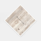 Cream White Wood Wedding Serviette (Ecke)