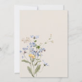 Cream Wildflower Garden Elegant Wedding Einladung (Rückseite)