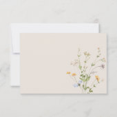 Cream Wildflower Garden Elegant Wedding RSVP Karte (Rückseite)
