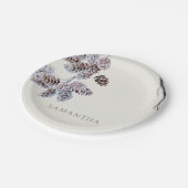 Cream Winter Personalisiert Dusche Pappteller (Schrägansicht)