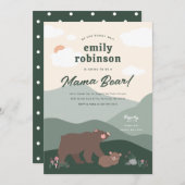 Cream Wir können frühzeitig abwarten Mama Bear Bab Einladung (Vorne/Hinten)
