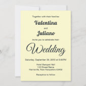 Cream With Slate Text Wedding Invitation Einladung (Vorderseite)
