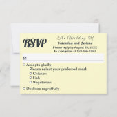 Cream With Slate Text Wedding RSVP (Vorderseite)