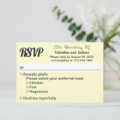 Cream With Slate Text Wedding RSVP Karte (Stehend Vorderseite)