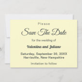 Cream With Slate Text Wedding Save The Date (Vorderseite)