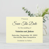 Cream With Slate Text Wedding Save The Date (Stehend Vorderseite)
