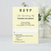 Cream With Slate Typography Portrait Wedding RSVP Karte (Stehend Vorderseite)