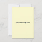 Cream With Slate Typography Portrait Wedding RSVP Karte (Rückseite)