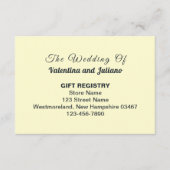 Cream With Slate Typography Wedding Gift Registry Begleitkarte (Vorderseite)