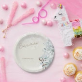 Cream Woodland Baby ist kalt draußen Pappteller (Party)